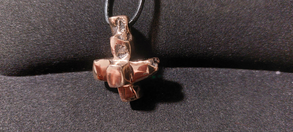 Collier en Bronze Massif - Croix Artisanale