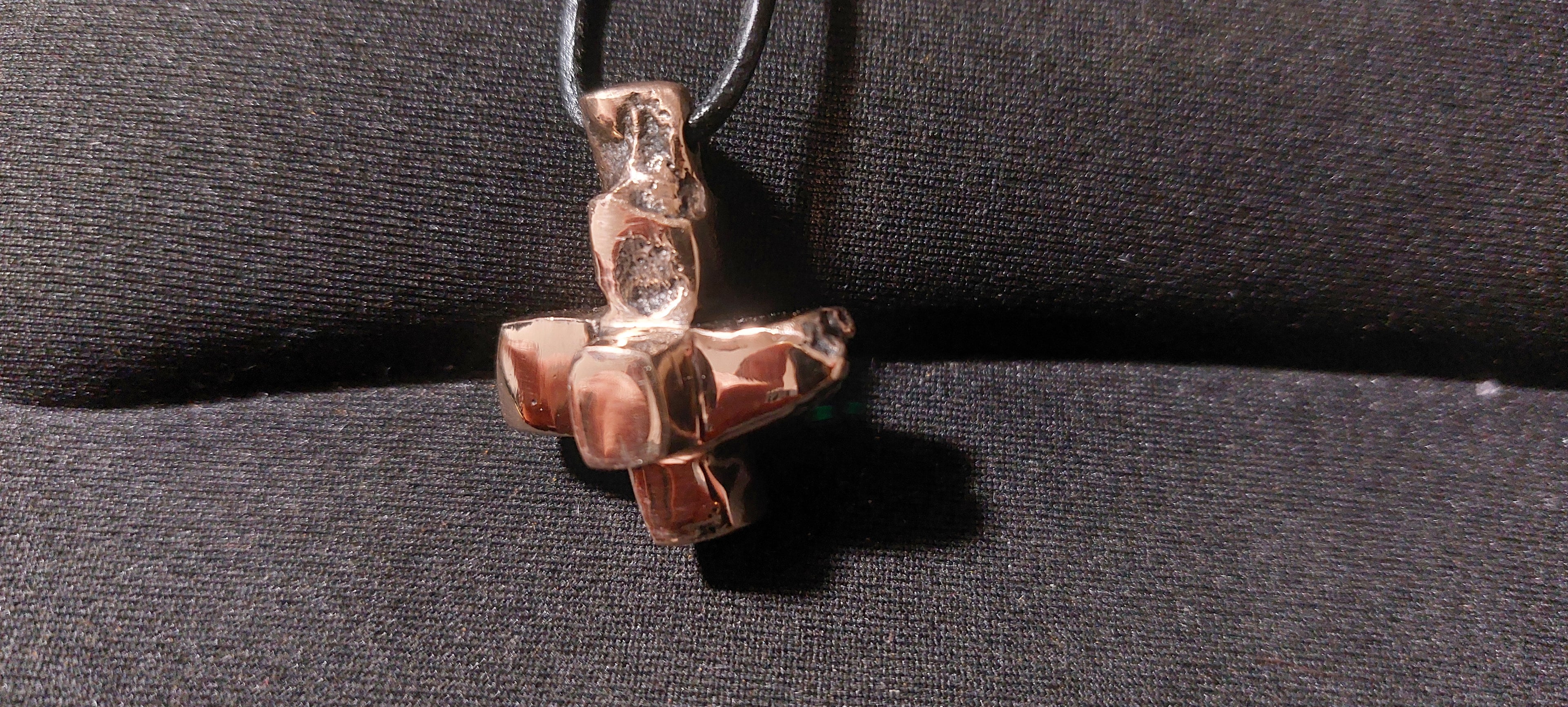 Collier en Bronze Massif - Croix Artisanale