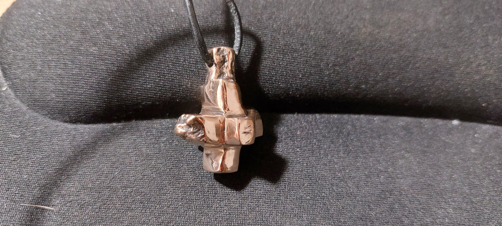 Collier en Bronze Massif - Croix Artisanale